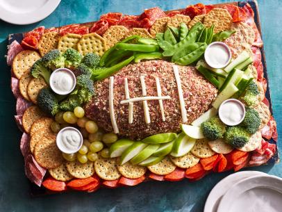 Football Cheese Ball + Charcuterie Board